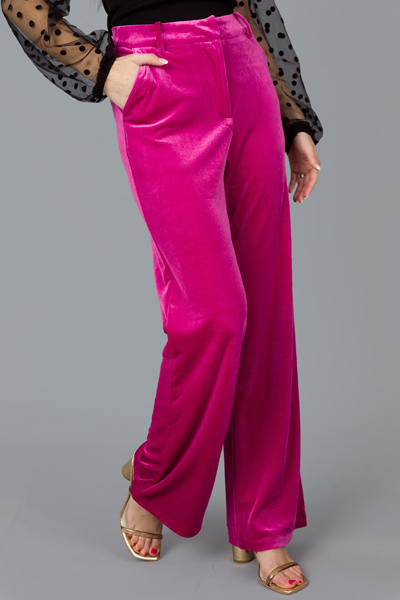 Perfect Velvet Slacks, Magenta