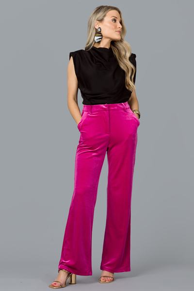 Perfect Velvet Slacks, Magenta