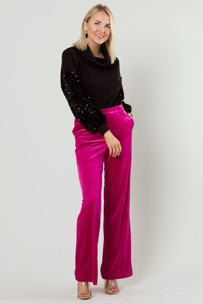 Perfect Velvet Slacks, Magenta