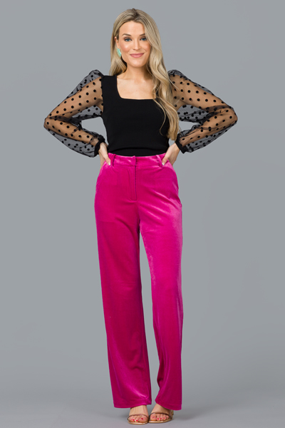 Perfect Velvet Slacks, Magenta