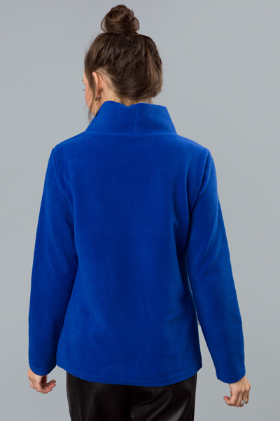 Fleece Mock Neck Pullover, Royal