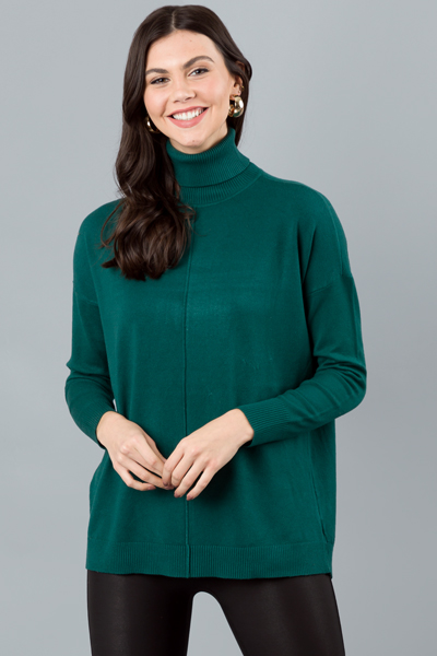 Caroline Turtleneck, Deep Green