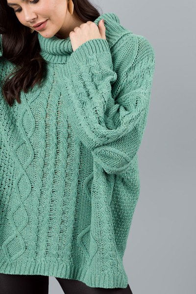 Laney Tunic Sweater, Mint