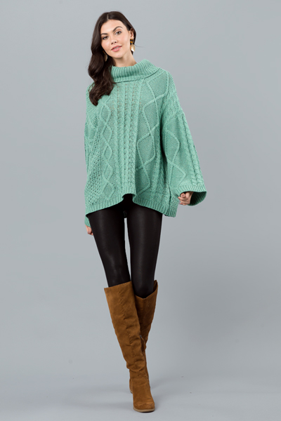 Laney Tunic Sweater, Mint