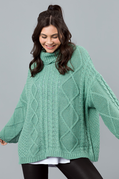 Laney Tunic Sweater, Mint