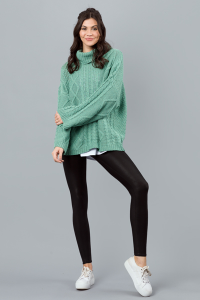 Laney Tunic Sweater, Mint