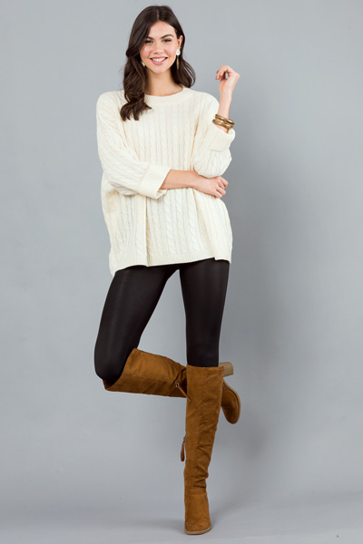 Jaycee Cable Sweater, Ivory