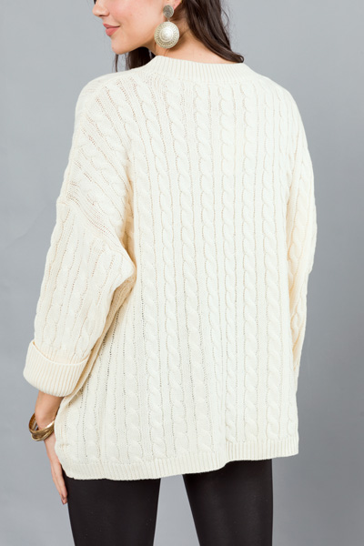 Jaycee Cable Sweater, Ivory