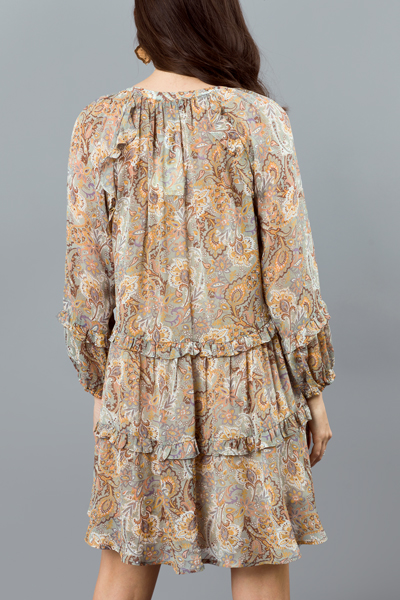 Button Up Paisley Dress, Sage