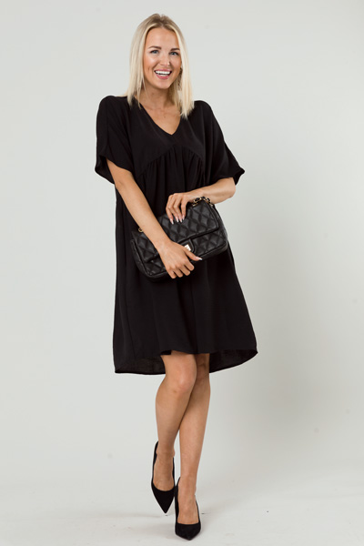 Gina Babydoll Dress, Black