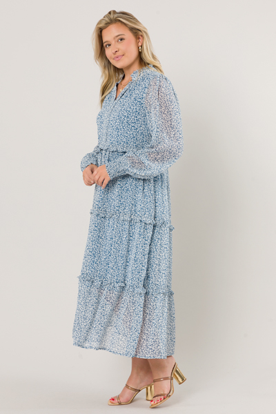 Dusty Blue Ditsy Maxi