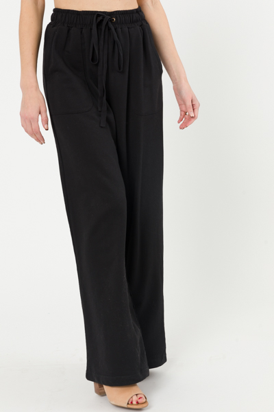 Terry Casual Sweatpants, Black