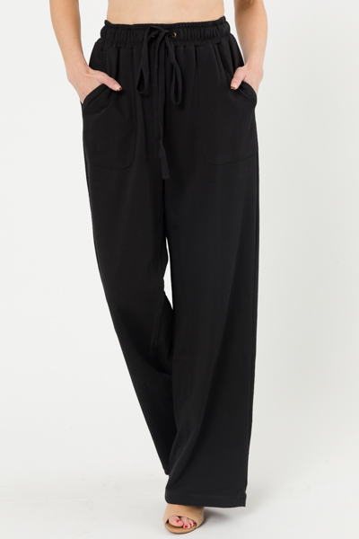 Terry Casual Sweatpants, Black