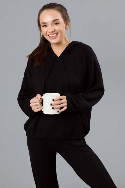 Soft Sweater Hoodie, Black