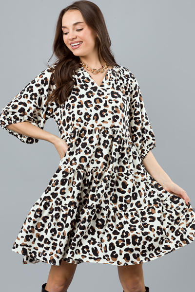 Jonas Dress, Black Leopard