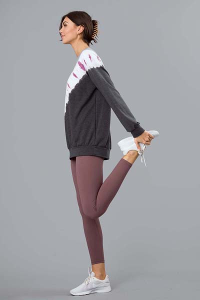 Diagonal Tie Dye Pullover, Black