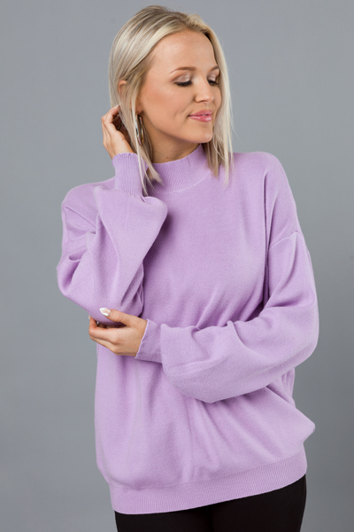 Kinsley Mock Sweater, Lavender