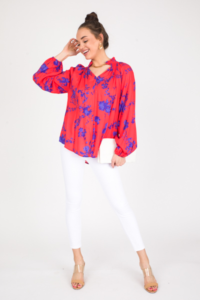 Scarlet Bold Floral Top