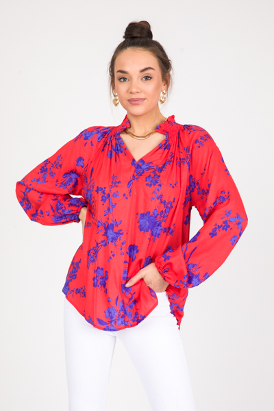 Scarlet Bold Floral Top