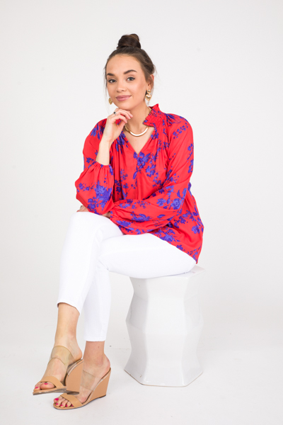 Scarlet Bold Floral Top