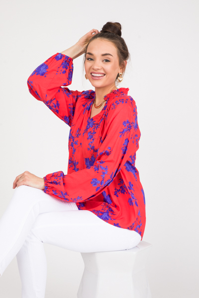 Scarlet Bold Floral Top