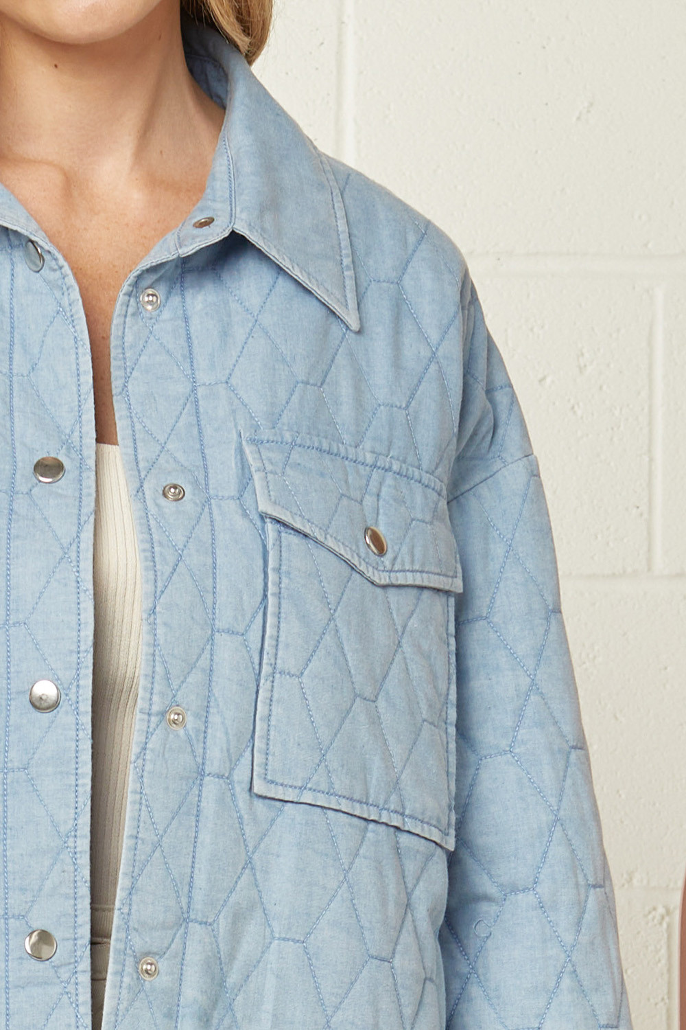 Hex Quilted Jacket, Blue