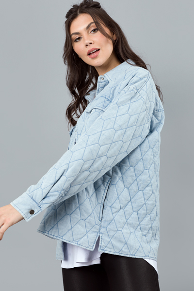 Hex Quilted Jacket, Blue