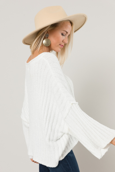 Fuzzy Rib Sweater, Snow White