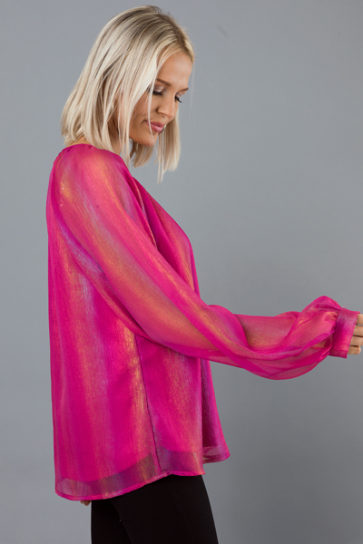 Iridescent Blouse, Hot Pink