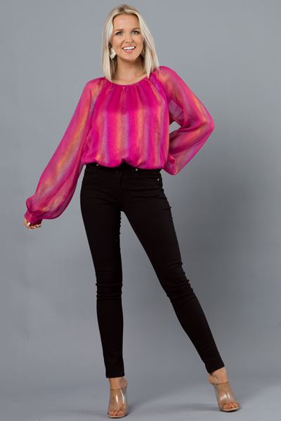 Iridescent Blouse, Hot Pink