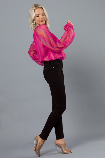 Iridescent Blouse, Hot Pink