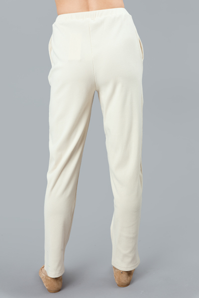 Soft Rib Slim Pants, Cream