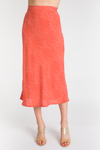 Ditsy Dot Midi Skirt, Orange