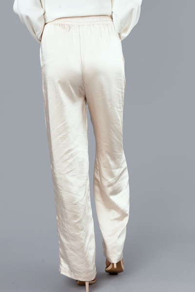 Magnificent Satin Pants, Cream