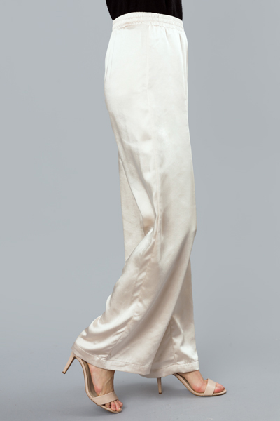 Magnificent Satin Pants, Cream