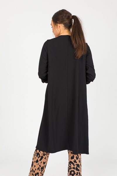 Tab Sleeve Long Topper, Black