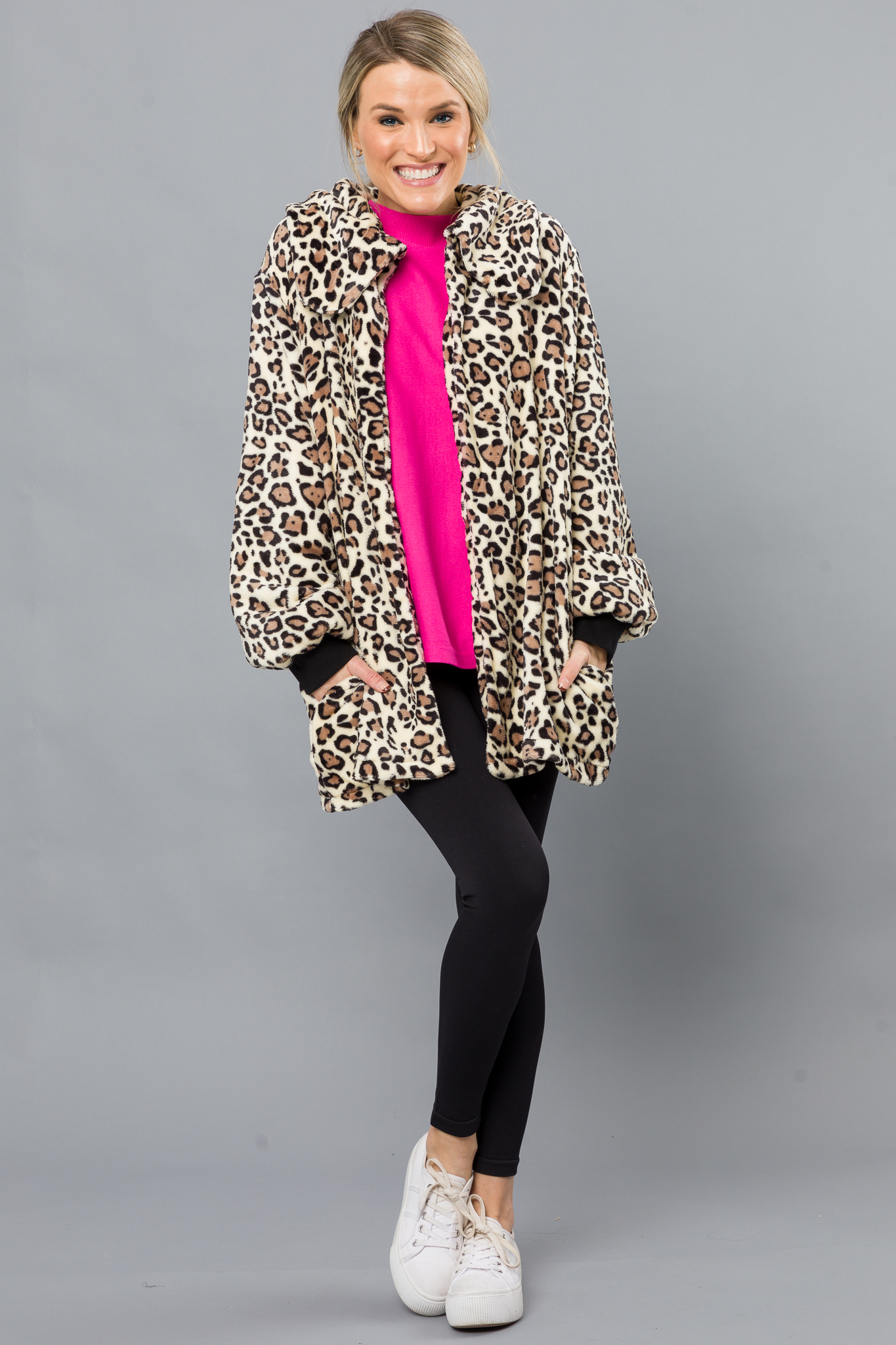 Fuzzy Cheetah Casual Topper