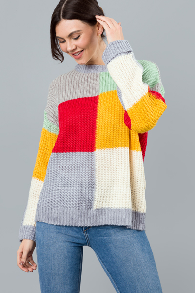 Block Party Sweater, Blue Multi