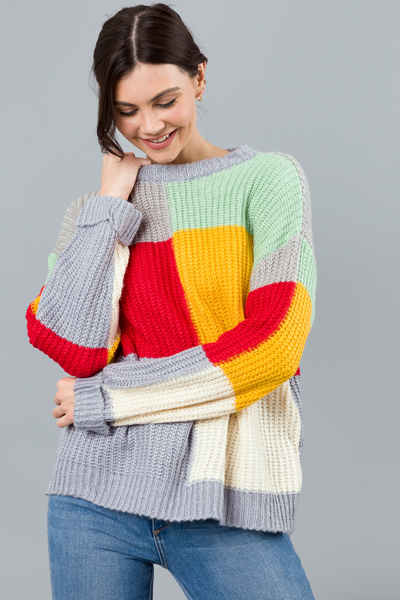 Block Party Sweater, Blue Multi