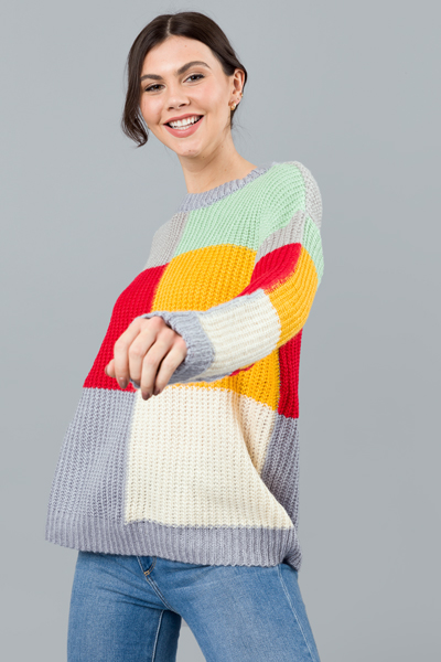 Block Party Sweater, Blue Multi