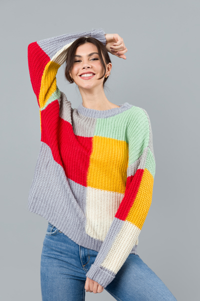 Block Party Sweater, Blue Multi