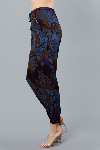 Fall Floral Jogger Pant, Blue