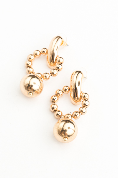 Multi Ball Circle Earrings, Gold