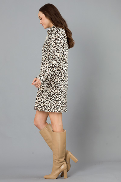 Corduroy Shirt Dress, Cheetah