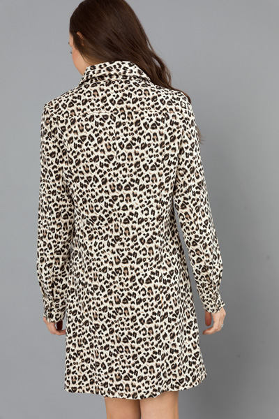 Corduroy Shirt Dress, Cheetah