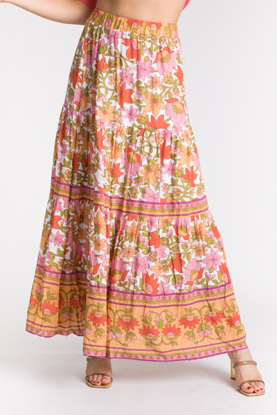 Bohemian Floral Maxi Skirt