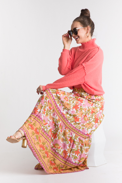 Bohemian Floral Maxi Skirt