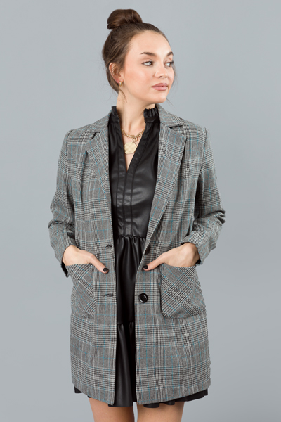 Aniston Plaid Jacket, Black