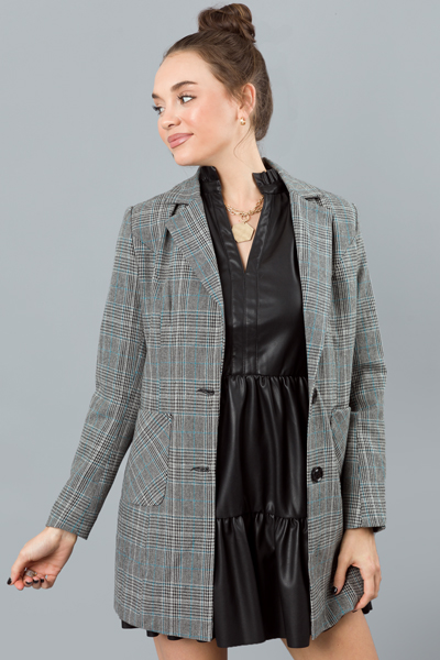 Aniston Plaid Jacket, Black