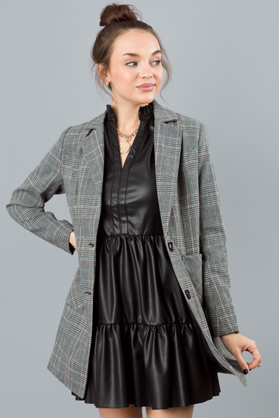 Aniston Plaid Jacket, Black